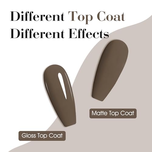 Image of CANNI Brown Gel Nail Polish, 1Pcs Brown Gel Polish Color Nail Polish High Gloss Soak Off U V Nail Manicure Salon DIY at Home