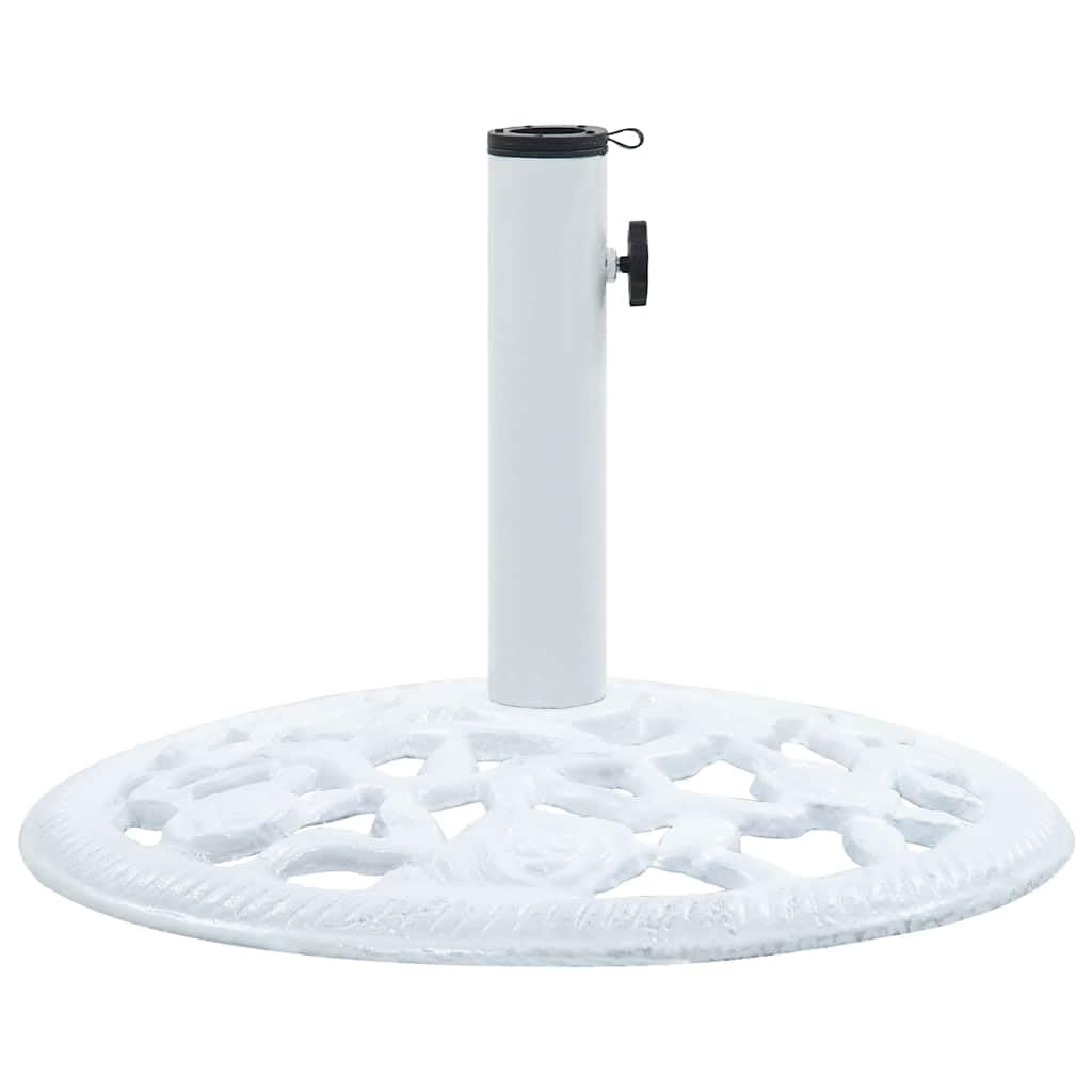 Pied de parasol de jardin vidaXL en fonte blanche pour stopper le basculement