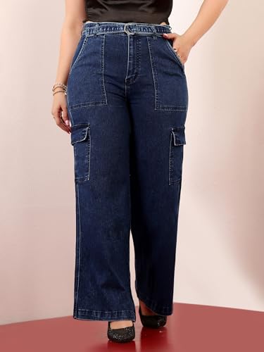 Image of Miss Chase A+ Women's Wide-Leg High Rise Regular Stretchable Denim Jeans