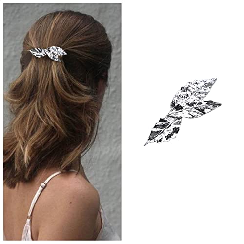 Dervivea Bohemia Hoja Clip De Pelo Pasador De Plata Clips Laterales Horquilla Minimalista Dejar Pasador De Pelo Pasador De Metal Clip De La Cabeza Accesorio Para Las Mujeres Y Las Niñas Tocado Cover
