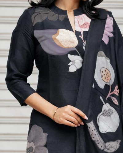 Image of Sun Fashion And Lifestyle Kurta Sets for Woman | Kurti Set |Women's 3 Piece Kurta Pant Dupatta Set |Cotton Blend Kurta Woman |Elegant Suit for Women |Dupatta