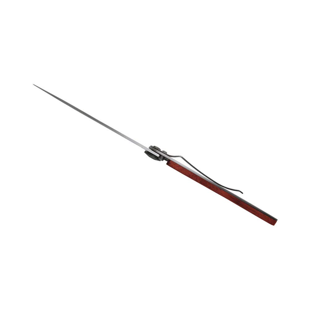 Deejo - Couteau de Poche Pliant 37g avec Clip Ceinture - Manche en Bois Corail, Lame en Acier Inoxydable - Motif Arbre - Couteau de Table, Randonnée, Camping, Bivouac
