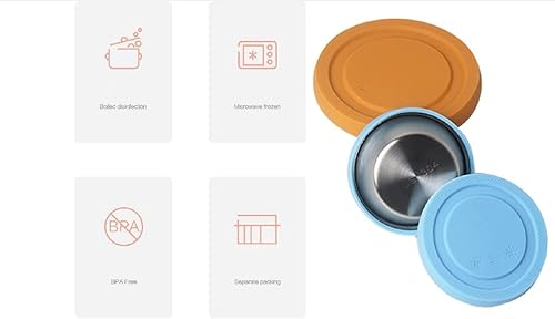 Miniatura 3 de Juego de recipientes de acero inoxidable para aderezo de ensalada, recipientes de condimentos con tapas de silicona a prueba de fugas, contenedores