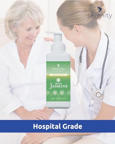 Hand Cleansing Sanitiser Foam, No Alcohol Foaming Hand Sanitizer Dispenser - Wild Jasmine - 500ml - Image 3