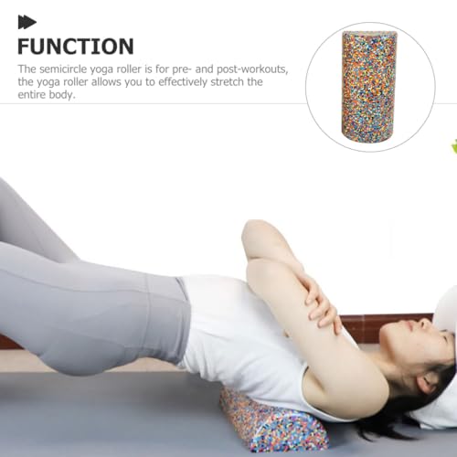 Rodillo de espuma semicircular para fitness, rodillo para espalda y piernas de 30 x 15 cm, herramienta para yoga y fisioterapia para relajación muscular y entrenamiento del equilibrio miniatura 7