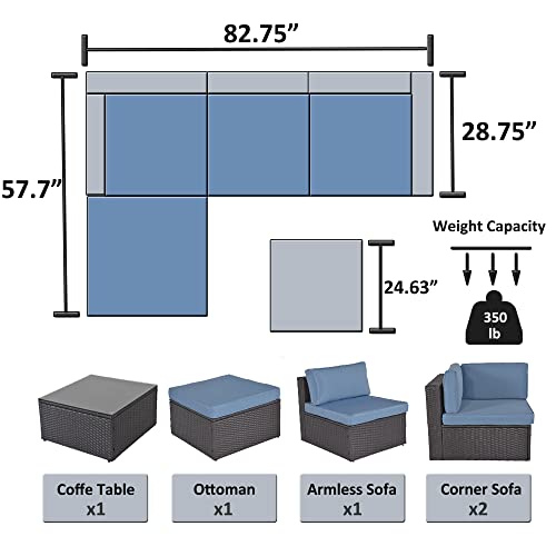Gojooasis Outdoor Patio Furniture Sets 5 Pieces Wicker Sectional Porch Sofa Seating Conversation Set With Cushion And Pillow, Black #TOP1