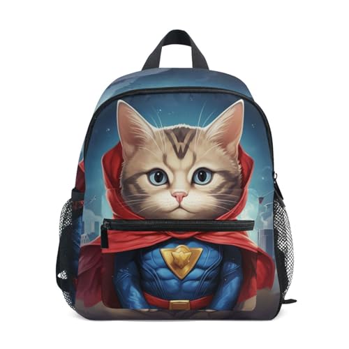 MNSRUU Toddler Backpack, Cat Super Funny Kid Small Backpack for Boys Girls Kawaii Preschool Mini School Travel Bag