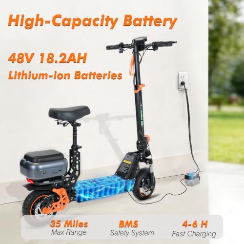E-Scooter with Detachable Seat & 35 Mile Range