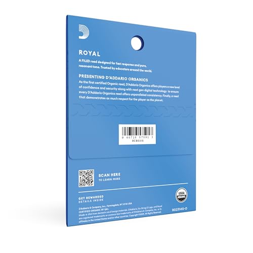 Image of D'Addario Woodwinds - Royal Bb Clarinet Reeds - B Flat Clarinet Reeds - Reeds for Clarinet - Clarinet Bb Reeds - Strong Spine - Filed Cut - Strength 1.5, 3-Pack