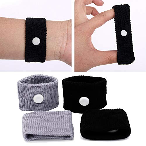 Travel Wristbands,Travel Motion Sickness Relief Wrist Band,Natural Nausea Relief (Grey+Black)