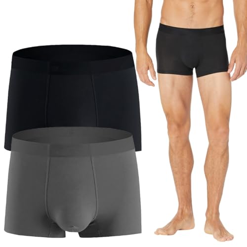 Calzoncillos Hombre Boxer Algodon Ropa Interior Cómoda, Pack de 2, Boxer Hombre Elástico con Estampado, Sin Etiquetas, La ropa interior masculina es transpirable y cómoda
