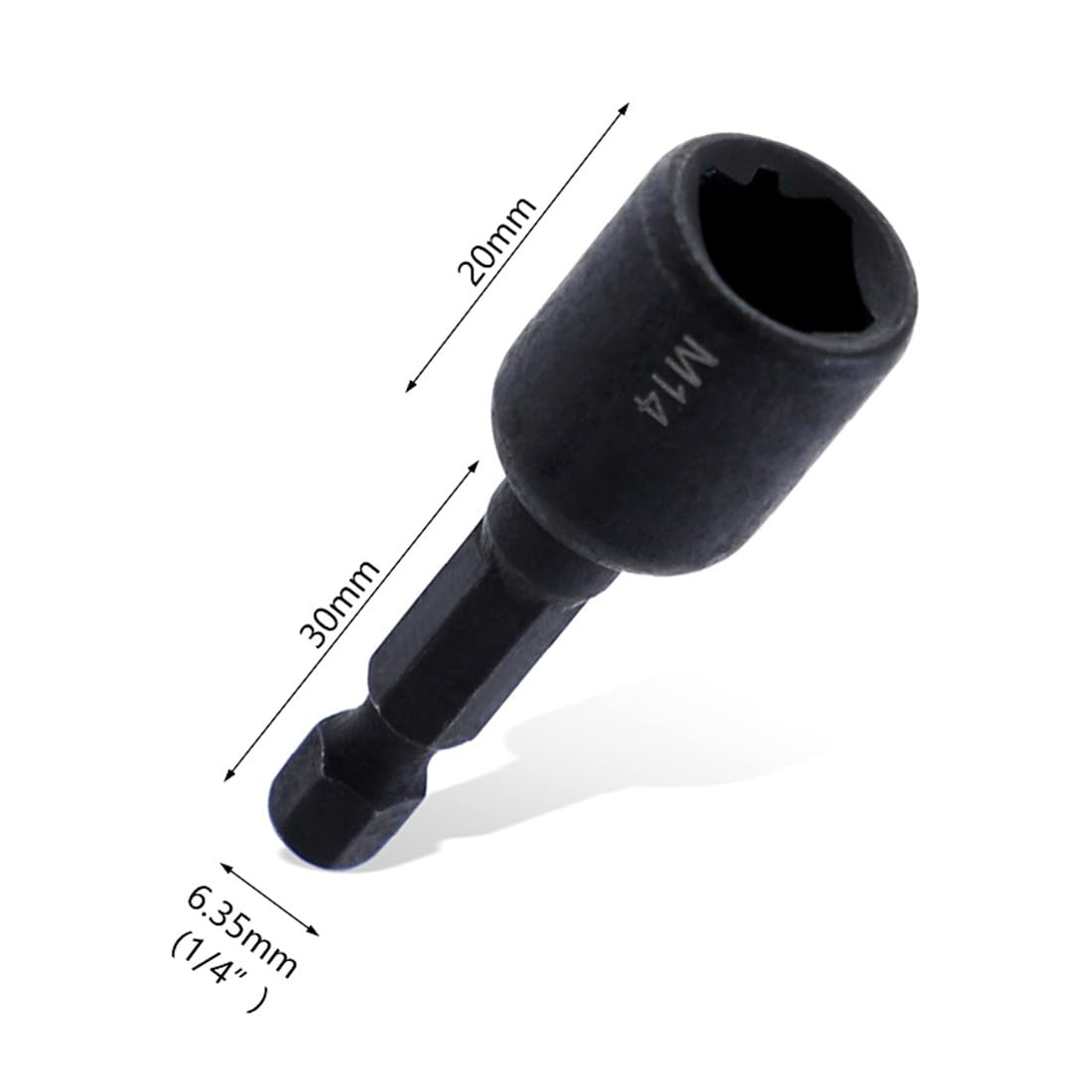 Juego de adaptadores de llave de rosca de aleación de acero, 7 piezas de vástago hexagonal de 1/4 para roscado M4-M14, portabrocas resistente al desgaste para hacer moldes de reparación de automóviles