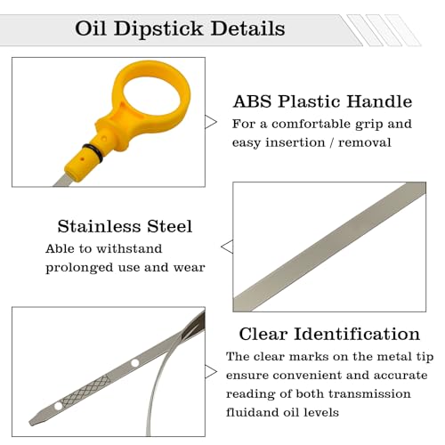 Image of CJ5Z-6750-A Engine Oil Dipstick Indicator, Compatible with Ford Edge Escape Explorer Focus Fusion Taurus, Lincoln Continental MKC MKT MKX MKZ, 2.0L Fluid Indicator Oil Stick