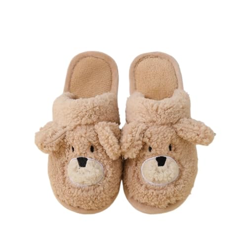 Dog Slippers for Women Cute Animal Soft-soled Fluffy Cozy Fuzzy Plush Girls Winter Warm Home Bedroom Indoor