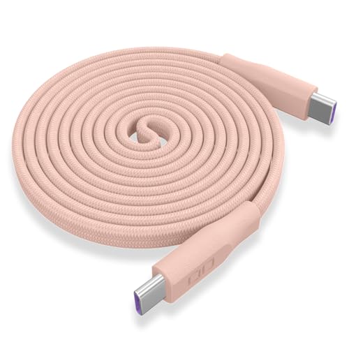 CIO フラットスパイラルケーブル CtoC (Type-C/USB-C) PD 急速充電 平型 磁石 マグネット吸着 まとまる 充電ケーブル PD 240W データ転送 480Mbps 形状記憶 iPhone 17 / 16 / 15 Macbook Pro/Air/iPad用/ノートパソコン Galaxy Google Pixel Android (シェルピンク, 1.5m)
