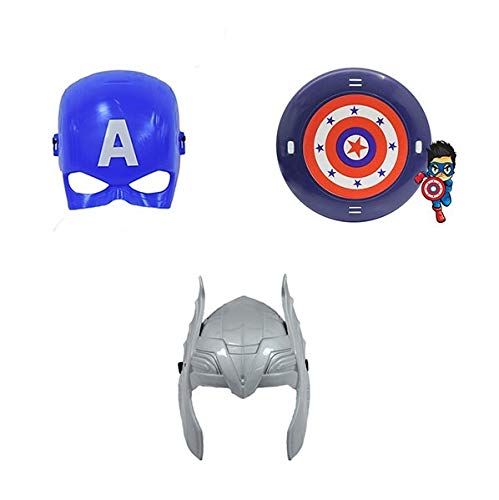 Escudo E Mascara Capitão America E Mascara Thor Meninos (Tamanho único)