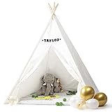 Die 15 beliebtesten Tipi-Zelte für Kinder Milliard Tipi Zelt Spielzelt für Kinder mit Tragetasche & Bodenmatte, Anpassbar Kinderzimmer Spielzelt - 100% Baumwoll Indianertipi, Faltbar Teepee für Drinnen & Draußen