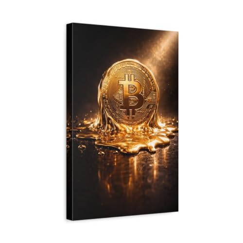 Bitcoin Coin Gold Canvas Wall Art Deco bureau de style science fiction moderne 30x45