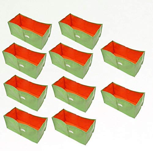 Bio Blooms Agro India Pvt.Ltd. 24x12x12 Inches HDPE Rectangular Grow Bags for Terrace Gardening | Pack of 10 | Green & Orange Color | Outdoor Use (B07LFCHQV2) Amazon Price History, Amazon Price Tracker