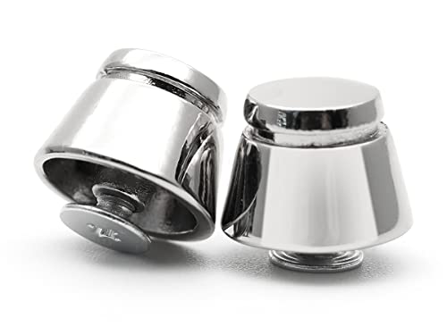 CRAFTMEMORE 14mm Purse Feet Screw Back Studs Decorative Cone Rivet for Bags Leathercraft 6 Pack N109 (Silver)