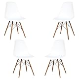 Samborella Pack 4 sillas de Comedor Modernas, sillas para Cocina y salón (Blanco)