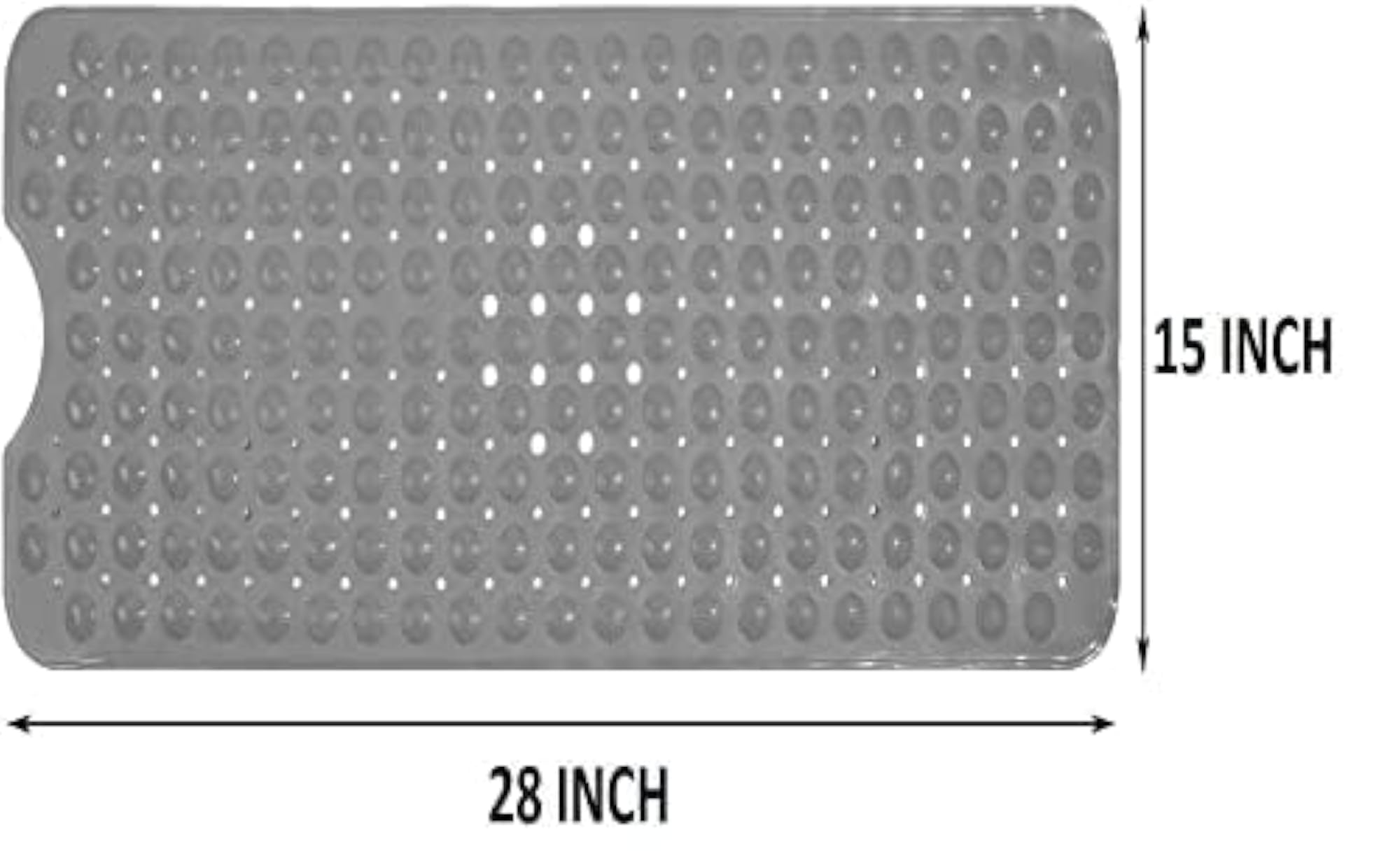 Anti-Skid Bathroom Mat with Suction Cups, Grey