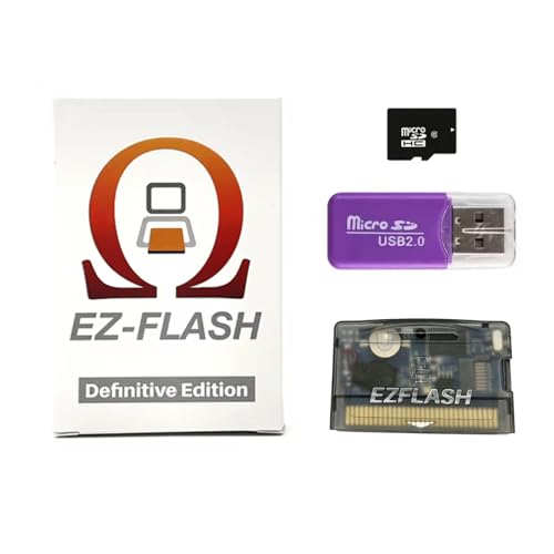 EZ-Flash Omega Definitive Edition, GBA Game Cartridge, Pre-Loaded Games, 32GB SD Card, Supports 128GB, GBA SP, DS, NDS, Retro Gaming, Flash Cart, Game Console Accessories