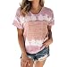 T-shirt pour femme Tie Dye - T-shirt d'été - Chemisier à manches courtes - T-shirt batik - T-shirt ample à col rond - Haut tendance pour femme - Streetshirt quotidien - Haut de course, Rose, XL