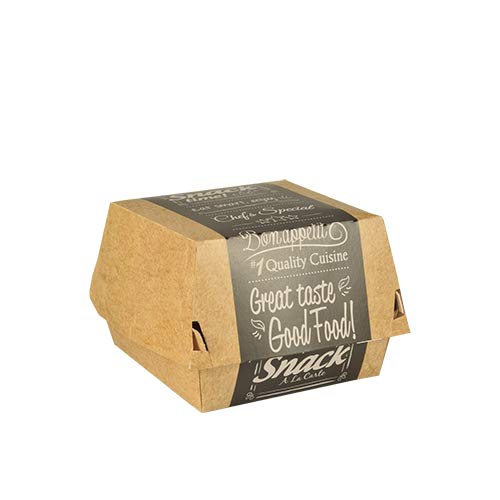Papstar 50 scatole per Hamburger in Cartone Pure 7 cm x 11 cm x 11,5 cm Good Food Grande, riceverete 8 Confezioni da 50 Pezzi (Un Totale di 400 Pezzi)