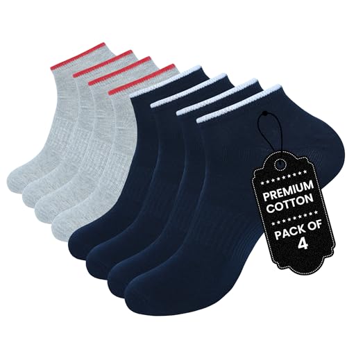 Image of BALENZIA No Show Socks Womens |Pack of 4| Low Cut Ankle Non Slip Footie for Flats Sneaker Slip On Loafer Thin Summer Sock