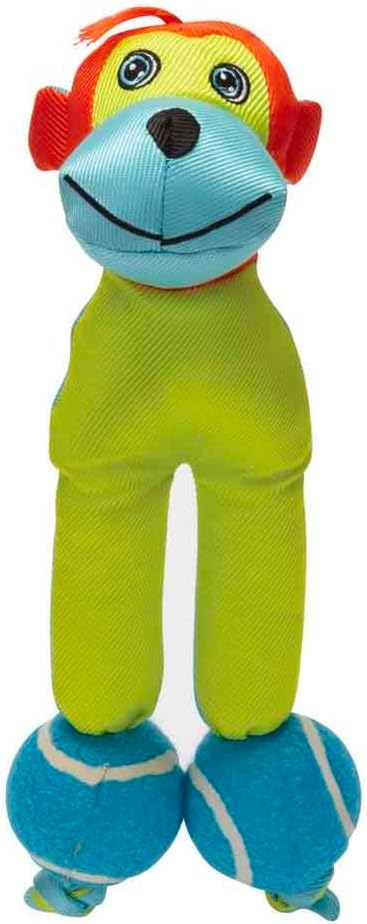 Tennis Tots 13" Ballistic Dog Toys for Medium to Large Breeds Combination Fetch Play and Tug (Set of Both Toys)