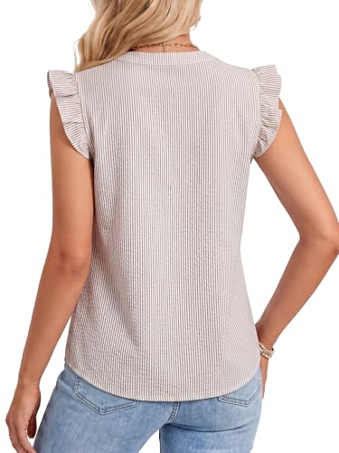 Image of Vrtige Women's Dressy Striped V Neck Blouse