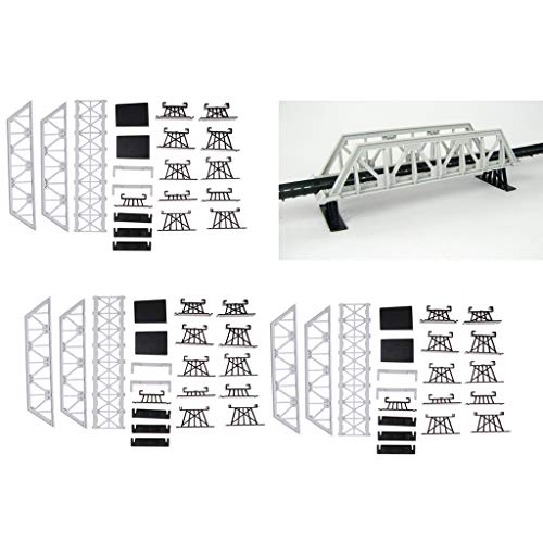 dailymall 3pc Model Railroads & Trains HO Scale Bridge Model Building Accessory Decor