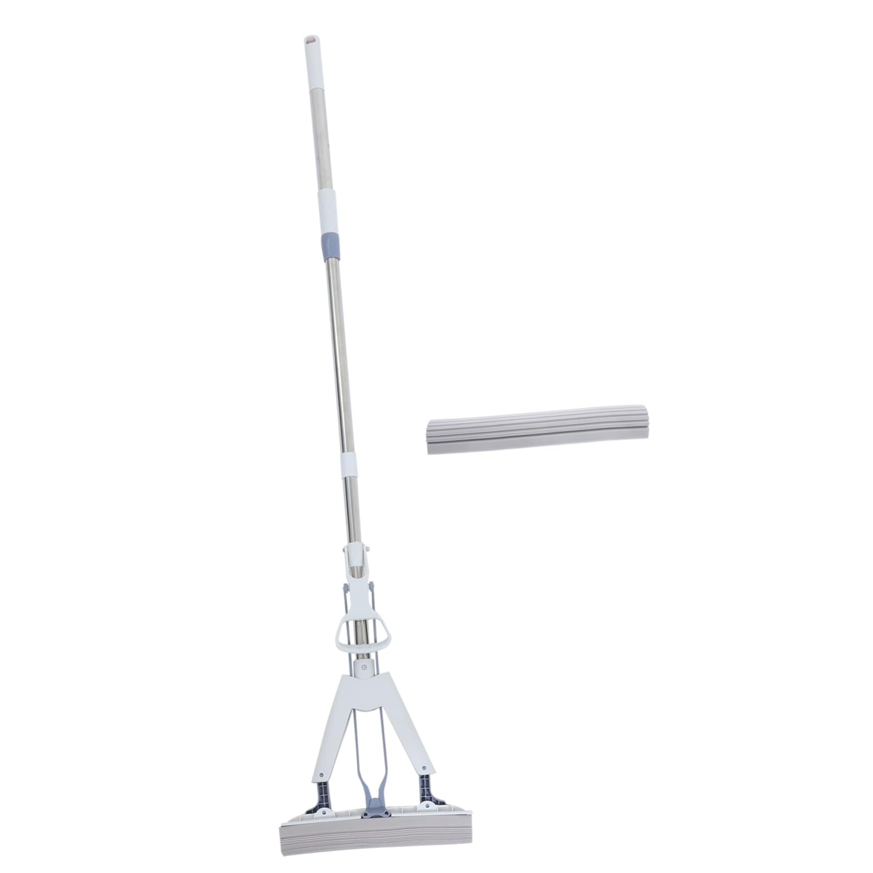Trapeador de Esponja Plegable Doble 28cm, Acero Inoxidable Abs Blanco