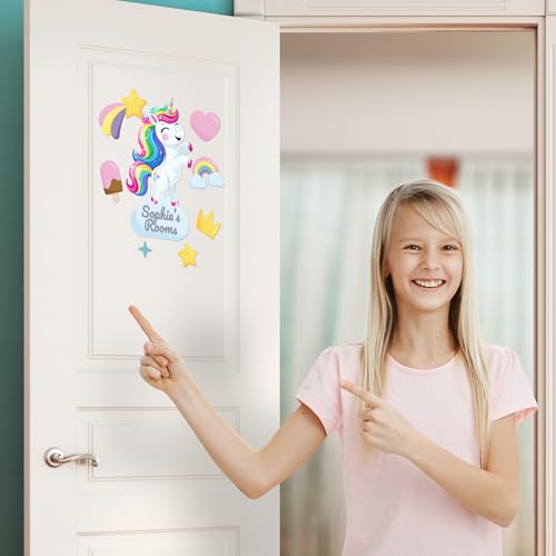 Vinilo decorativo unicornio personalizado 15x15 pulgadas miniatura 6