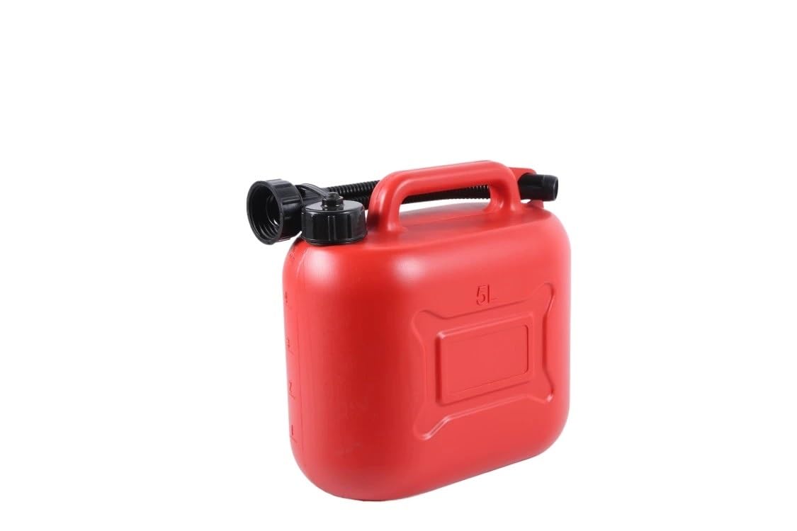 5 Liter roter Kunststoff-Kraftstoffkanister, auslaufsicher mit Ausgießer