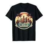 Photo Gallery stile retrò miami florida skyline della città maglietta Photo Gallery stile retrò miami florida skyline della città maglietta