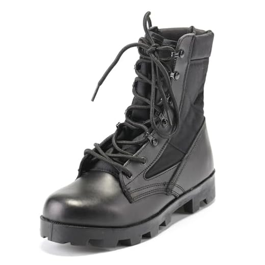 Lfzhjzc Hommes Respirant Tactique Militaire Combat Bottes Zip latéral Cuir Léger Trekking armée Jungle Bottes Desert Boots(Black,42 EU)
