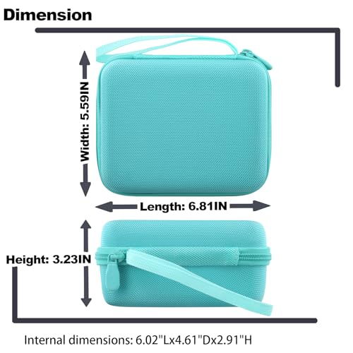 Image of Hard Case for Nelko PP01 /PP03 Color Mini Printer, Mint Green | Features a Mesh Pocket for Accessories. Hand Strap for Easy Carrying. Hard EVA Shell with Soft Velvet Lining. Case Only