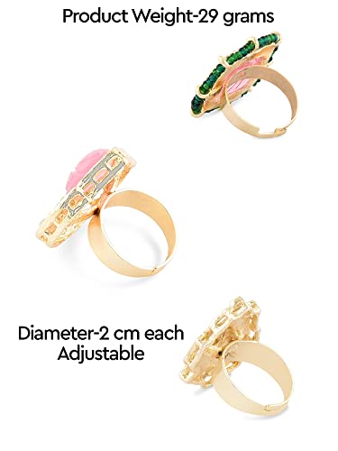 Ethnic Adjustable Finger Rings Set - ZPFK15396