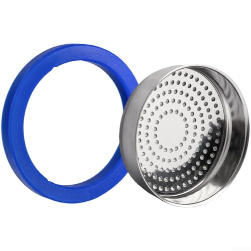 Mampara de ducha de acero inoxidable de 58 mm con junta de silicona para máquinas de café expreso, compatible con la mayoría de modelos comerciales y domésticos (A)