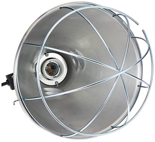 Kerbl Infrarot Wärmestrahler für Ferkel/Küken (ohne Lampe, Alu-Schirm ø 21 cm, Kabel 2,5 m, inkl. Befestigungskette Tragkraft 20 kg, mit Lüftungsschlitzen) 2228