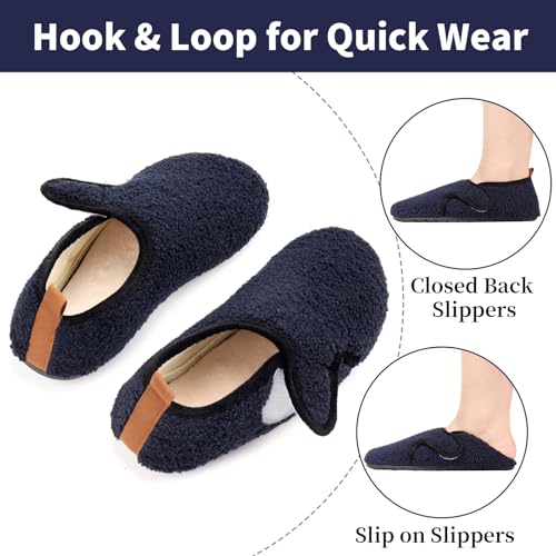 Image of Ibeauti Women Mens House Slippers Lightweight Comfy Barefoot Slipper Socks Rubber Sole House Shoes for Indoor /Outdoor Bedroom Travel