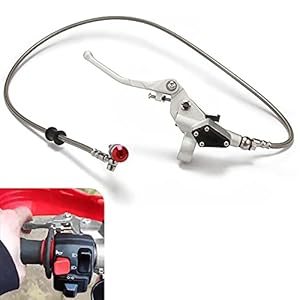 Hydraulische koppelingshendel voor motorfiets, 1200 mm, hoofdremcilinderhendel, hydraulische rempomp voor 125 cc, 250 cc, Dirt Pit Bike Motorfiets (zilver)