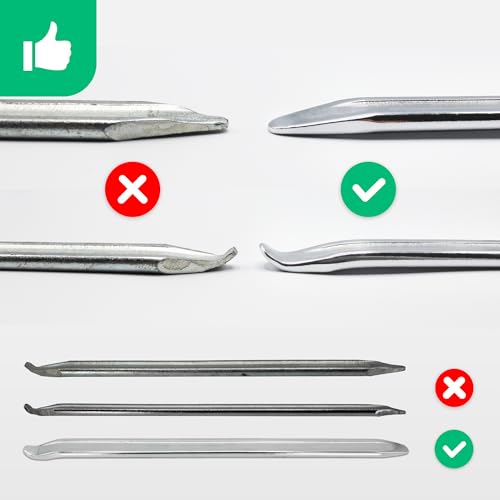 MOOVMOOV Reifenheber Hercules - 30 cm gehärteter Stahl - 3er Set - Ergonomische Doppelspitze - Motorrad, Roller, Quad, E-Scooter, Schubkarre, Rasenmäher