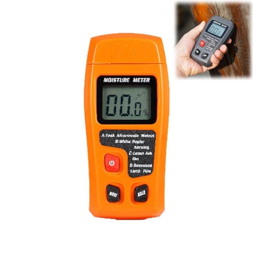 Wood Moisture Meter,Non-Invasive Damp Meter Detectors with 4 Modes,LCD Display with Backlight,Digital Moisture Gauge for Wood,Paper,Moistures Detectors for Drywood, Wall, RV