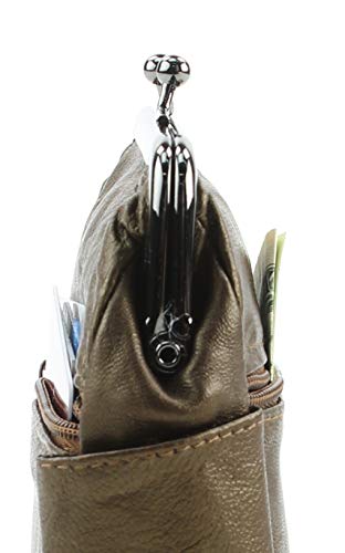 Leather Impressions Leather Case With Twist Clasp, Small Zipper Wallet For Essentials Like Card, Cash Or Keys, Pocket Wallets For Women & Men Brown 5"X3" #TOP5