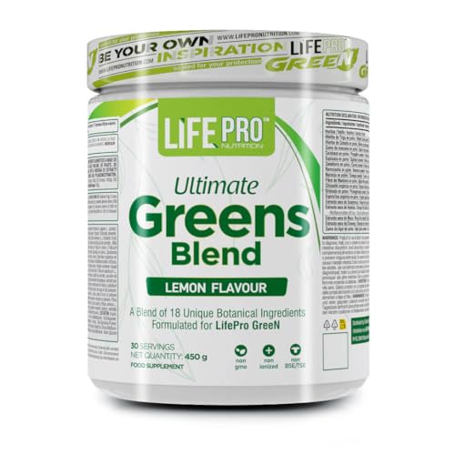 Life Pro Ultimate Greens Blend 450g | Supernutriente Complejo Vegano | Complemento alimenticio a base de inulina, frutas, verduras y extractos vegetales