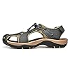 rismart Men's Closed-Toe Hook&Loop Outdoor Hiking Leather Shoes Sandals SN1505(Deep Grey,9 UK) #1