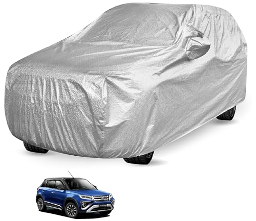Image of Auto Hub Waterproof Car Cover Compatible with Urban Cruiser with Mirror Pocket, Soft Cotton Lining, Waterproof Urban Cruiser Car Cover- Metallic Silver